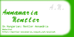 annamaria mentler business card